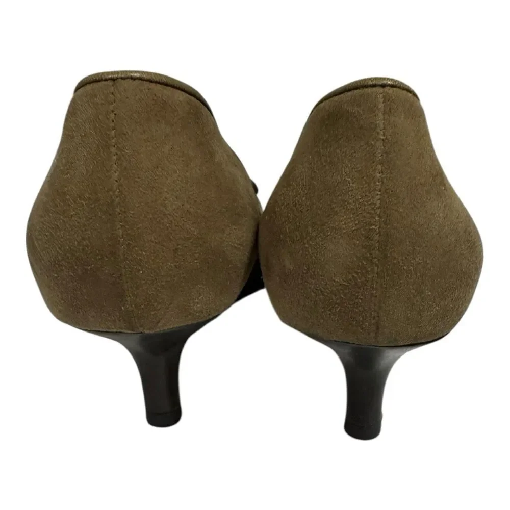 Walter Steiger Vintage Women's Pointed Toe Suede Leather Pumps Heels 37.5